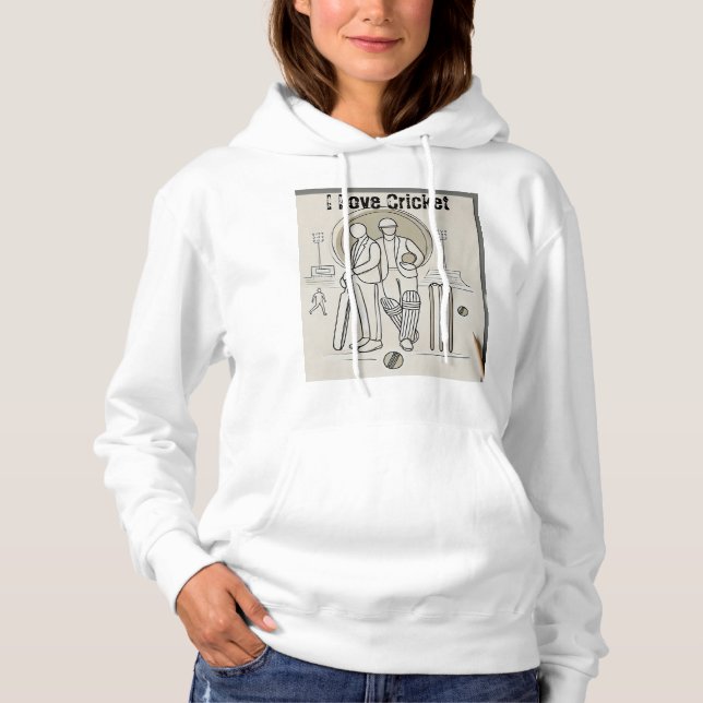 Pull À Capuche J'adore le cricket  (Devant)