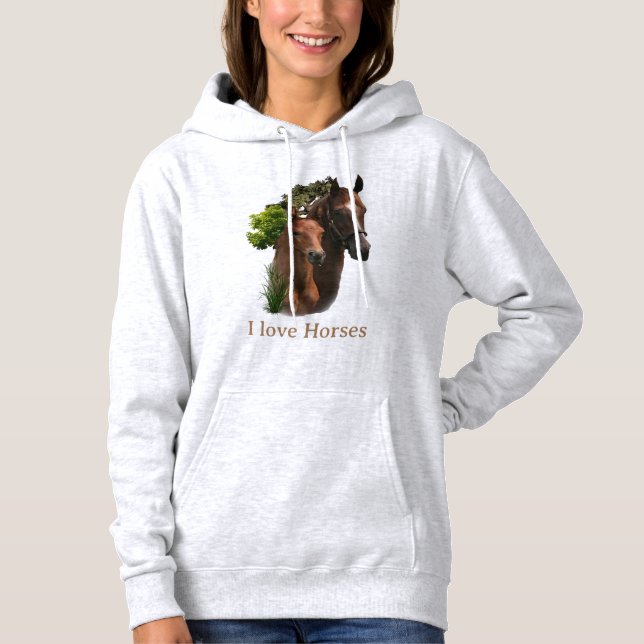 Pull À Capuche J'adore les chevaux (Devant)