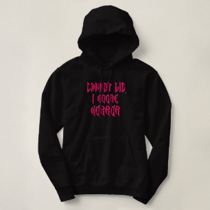 Pull À Capuche J'adore l'horreur (Texte Rose)