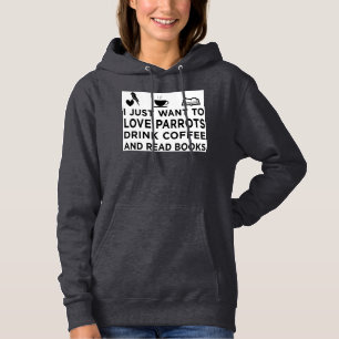 Pull À Capuche J'aime des perroquets, des livres, et le café !