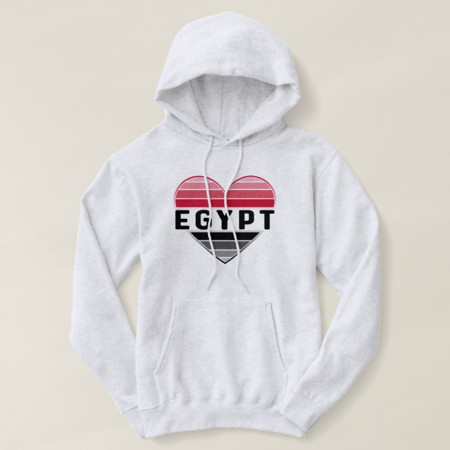 Pull À Capuche J'aime l'Egypte, le coeur égyptien (Design devant)