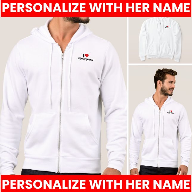 Pull À Capuche J'aime ma petite amie (I Heart My GF I Love My Girlfriend T-Shirt hoodie)