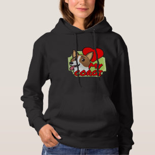 Pull À Capuche J'Aime Mon Corgi Mon Coeur