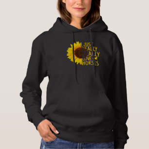 Pull À Capuche J'Aime Vraiment Les Chevaux Femmes Hommes Oreillen