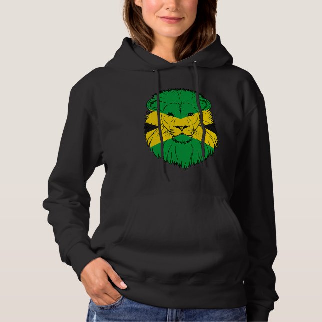 Pull À Capuche Jamaica Lion Jamaican Flag Caribbean Holiday Regga (Devant)