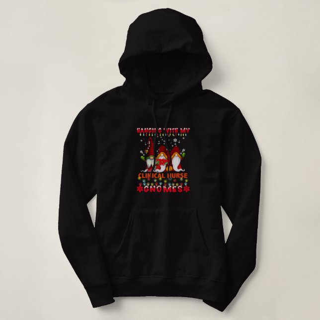 Pull À Capuche Je M'Accroche Avec Mes Gnomes Infirmières Clinique (Design devant)