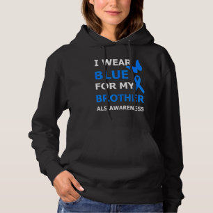 Pull À Capuche Je Porte Du Bleu Pour Mon Ruban Frère