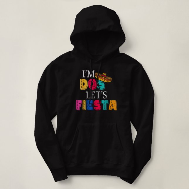 Pull À Capuche Je suis Dos Faisons Fête Taco deux fois (Design devant)