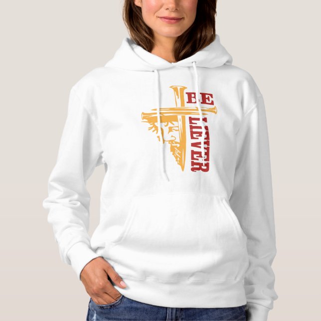Pull À Capuche Jesus Cross Nail Design – Powerful Christian (Devant)