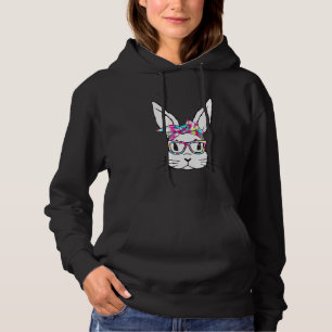 Pull À Capuche Joli lapin lapin Visage Tie Tee Lunettes Fille Heu