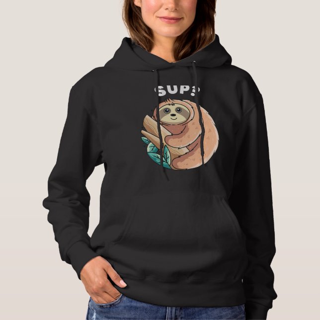 Pull À Capuche Jolie Sloth Dit Lazy Sloths Animal Graphisme (Devant)