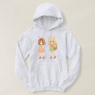 Pull À Capuche Jolies filles lapins de Pâques d'anime