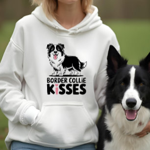 Pull À Capuche Jote Bordure Collie Baisers Cartoon Amoureux des c