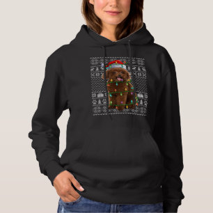 Pull À Capuche Jouet Poodle Amoureux des chiens Santa Hat Ugly To