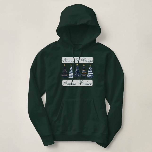 Pull À Capuche Joyeux et lumineux avec des arbres amusants Vacanc (Design devant)