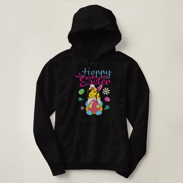 Pull À Capuche Joyeux Jour de Pâques Bunny Printemps Gnome Pâques (Design devant)