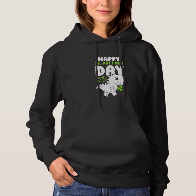 Pull À Capuche Joyeux St Pat Rex Dinosaure Saint Patrick Pour  (Devant)