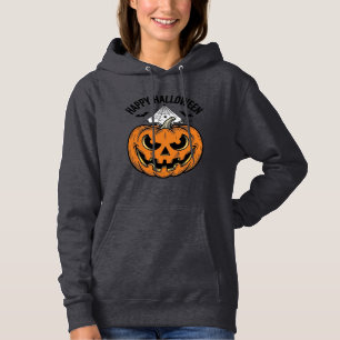 Pull À Capuche Joyeux visage de citrouille d'Halloween Création v