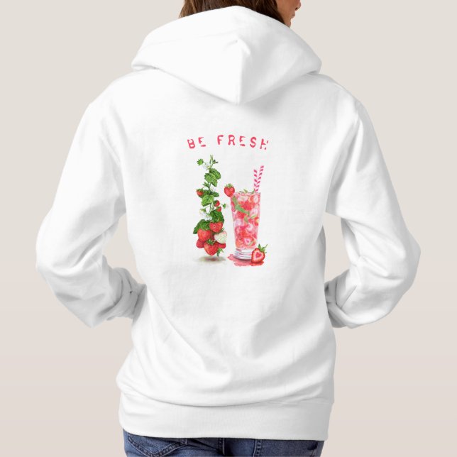 Pull À Capuche Jus de fraise frais Boisson Cool - Fruits d'été  (Dos)