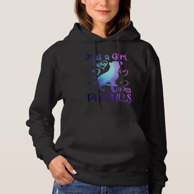 Pull À Capuche Just a Girl Who Loves Pitbulls Dog  Awesome Cute (Devant)