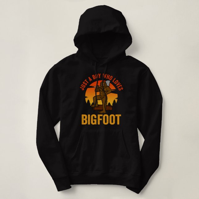 Pull À Capuche Juste Un Garçon Qui Aime Bigfoot (Design devant)