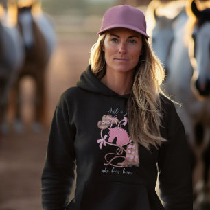 Pull À Capuche Juste une fille qui aime les chevaux, Western, Rod