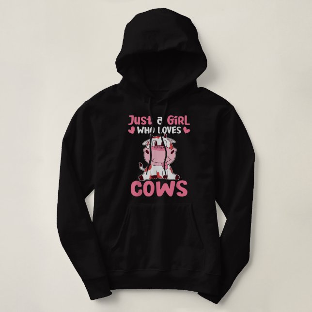 Pull À Capuche Juste une fille qui aime vaches vaches louveteur F (Design devant)
