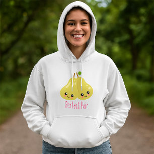 Pull À Capuche Kawaii Pear Couple Parfait Paire Funny Pun