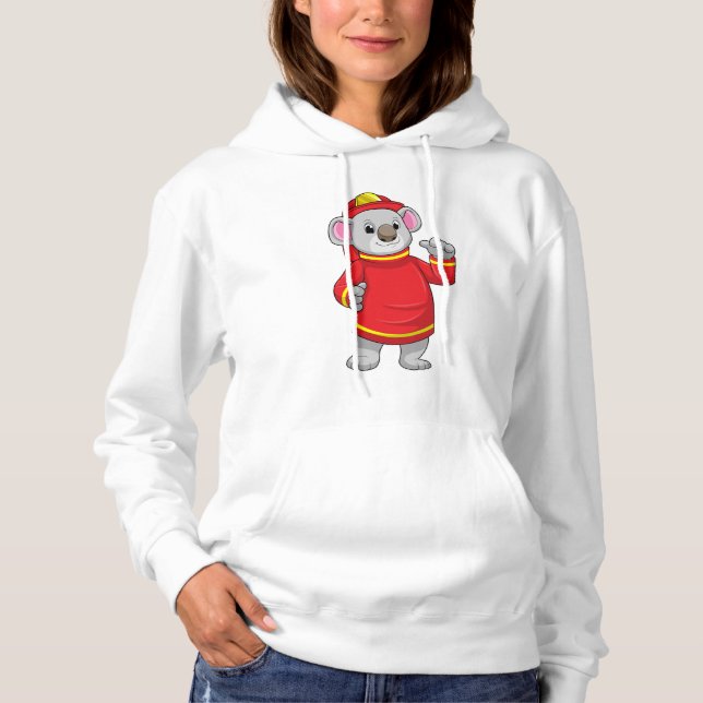Pull À Capuche Koala as Firefighter with Helmet (Devant)