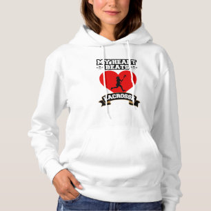 Pull À Capuche Lacrosse Coeur Femme Joueuse Sport Passion Amour