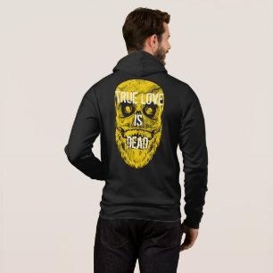 Pull À Capuche L'Amour Vrai Est Mort Gros Crâne Design