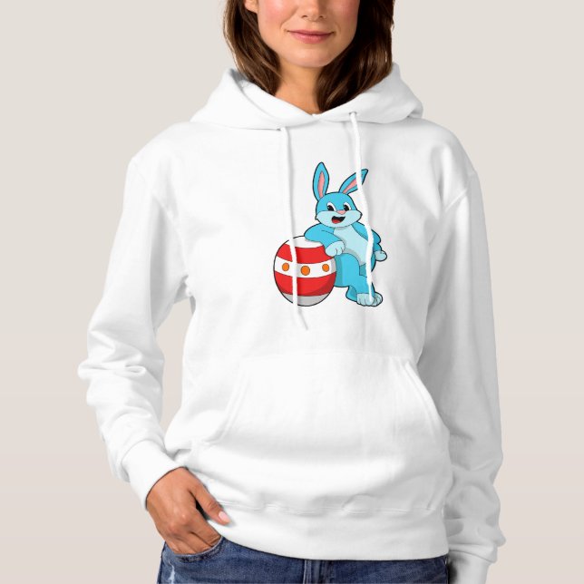 Pull À Capuche Lapin avec oeuf de Pâques (Devant)