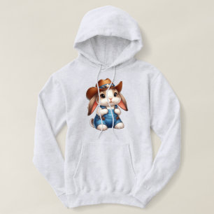 Pull À Capuche Lapin en tenue Cowboy avec Casquette et coutures