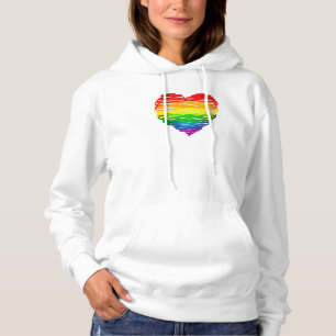 Pull À Capuche Le cœur arc-en-ciel de SlipperyJoe griffonné tourb