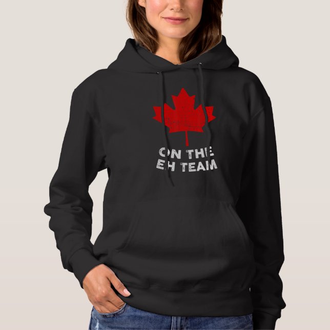 Pull À Capuche Le drapeau canadien de la Feuille d'érable de l'Éq (Devant)