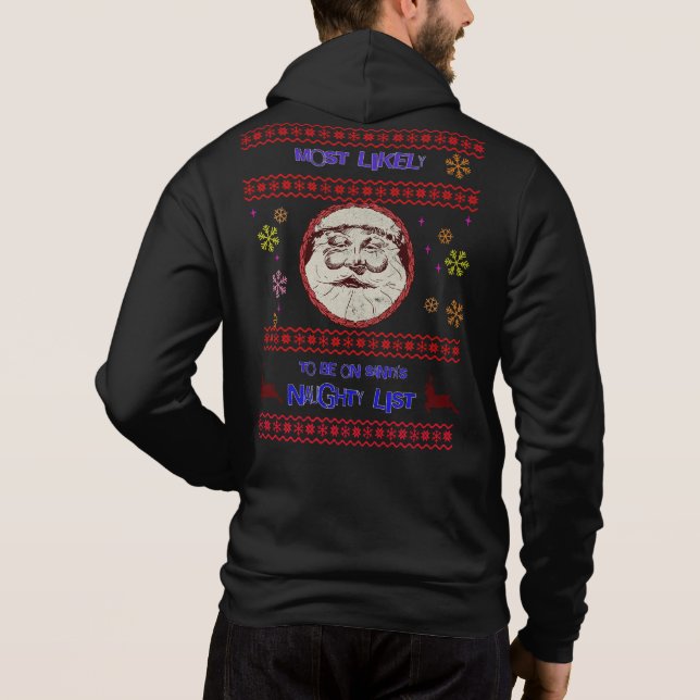 Pull À Capuche Le plus susceptible d'être sur Père Noël Naughty L (Dos)