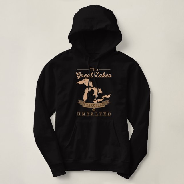 Pull À Capuche Le requin des Grands Lacs Gratuit Cadeau non salé  (Design devant)