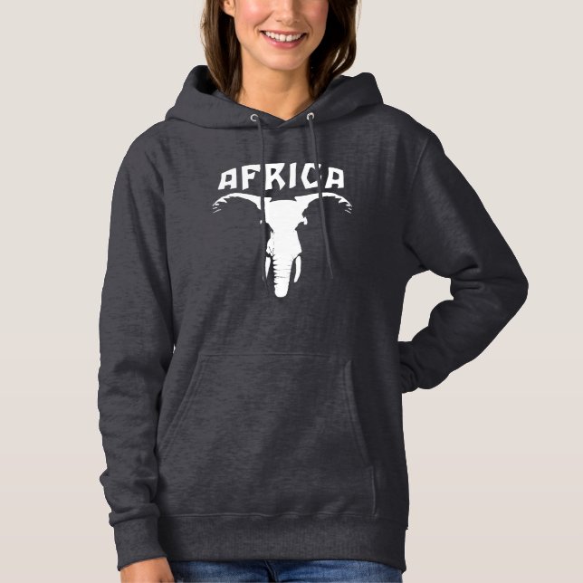Pull À Capuche Le visage des éléphants africains | Afrique (Devant)