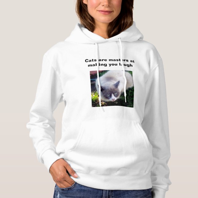 Pull À Capuche Les Chats Sont Maîtres Pour Vous Faire Rire (Devant)