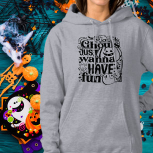 Pull À Capuche Les goules veulent juste s'amuser Halloween noir