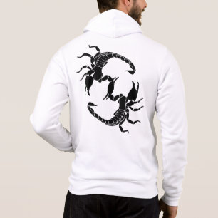 Pull À Capuche Lettre S noir et blanc - Deux scorpions