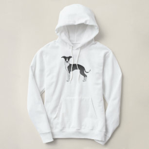 Pull À Capuche Lévrier Italien Noir Et Blanc Chien De Dessin Anim