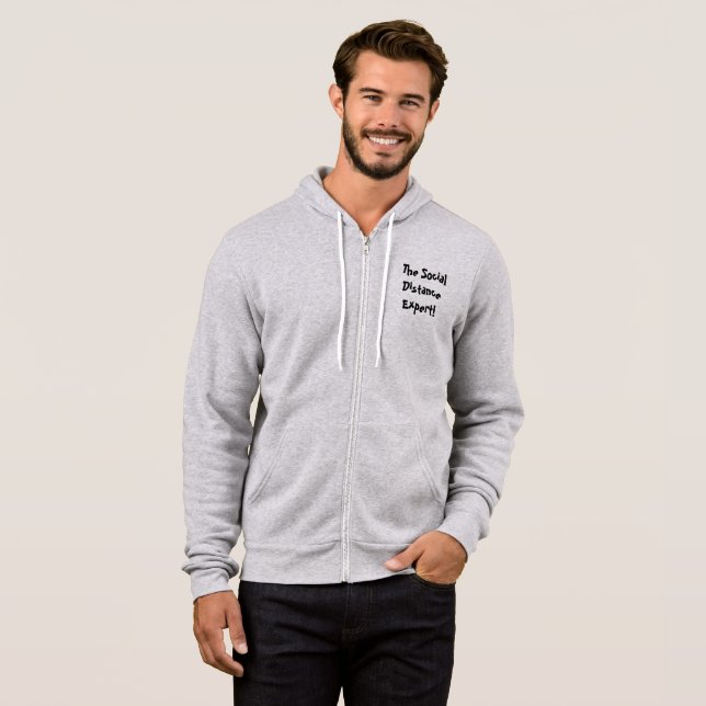 Pull À Capuche L'expert de la distance sociale (Devant entier)