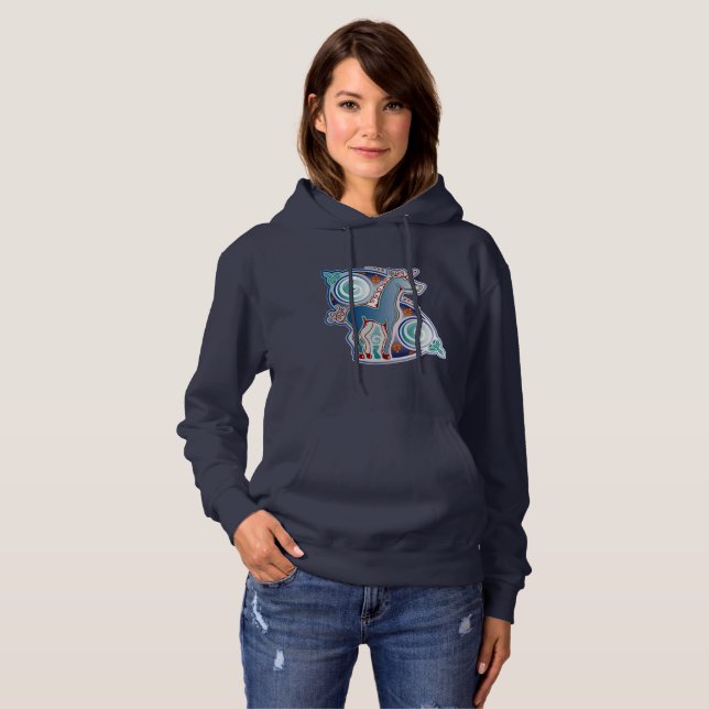 Pull À Capuche Licorne celtique (Devant entier)