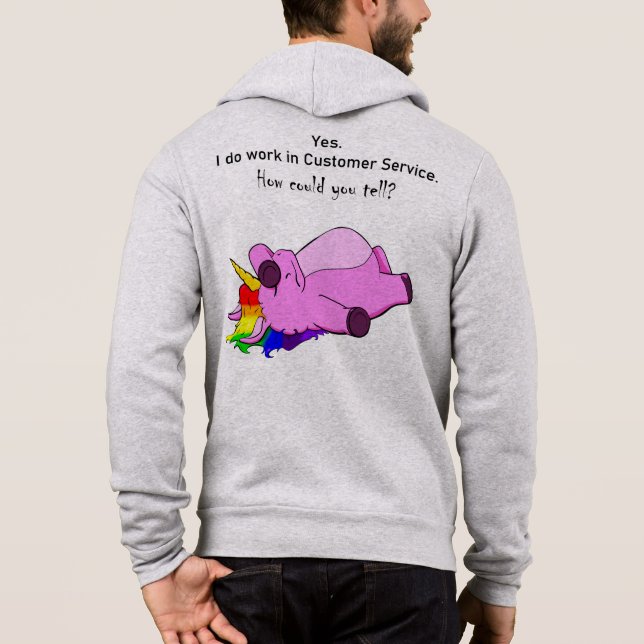 Pull À Capuche Licorne du service client (Dos)