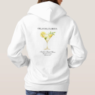 Pull À Capuche Lieu Personnalisé Cocktail Citron Mariage Fête