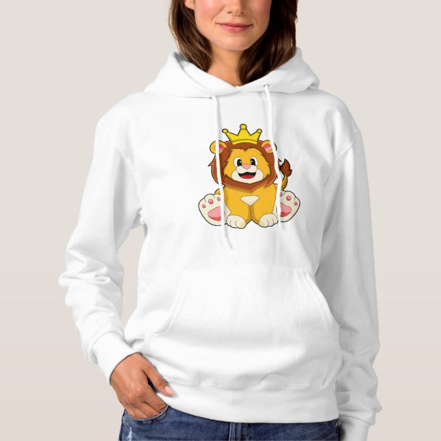 Pull À Capuche Lion roi avec couronne (Devant)