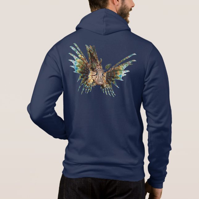 Pull À Capuche Lionfish - Conception Abstraite - Découpé d'une ph (Dos)