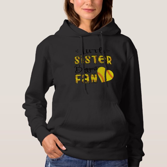 Pull À Capuche Little Sister Biggest Fan Teen Girls Leopard Softb (Devant)