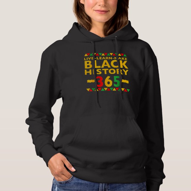 Pull À Capuche Live Learn Make Black History Month Curly Natural  (Devant)